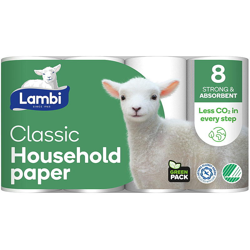 Lambi Tørkerull 8-pk hvit Lambi