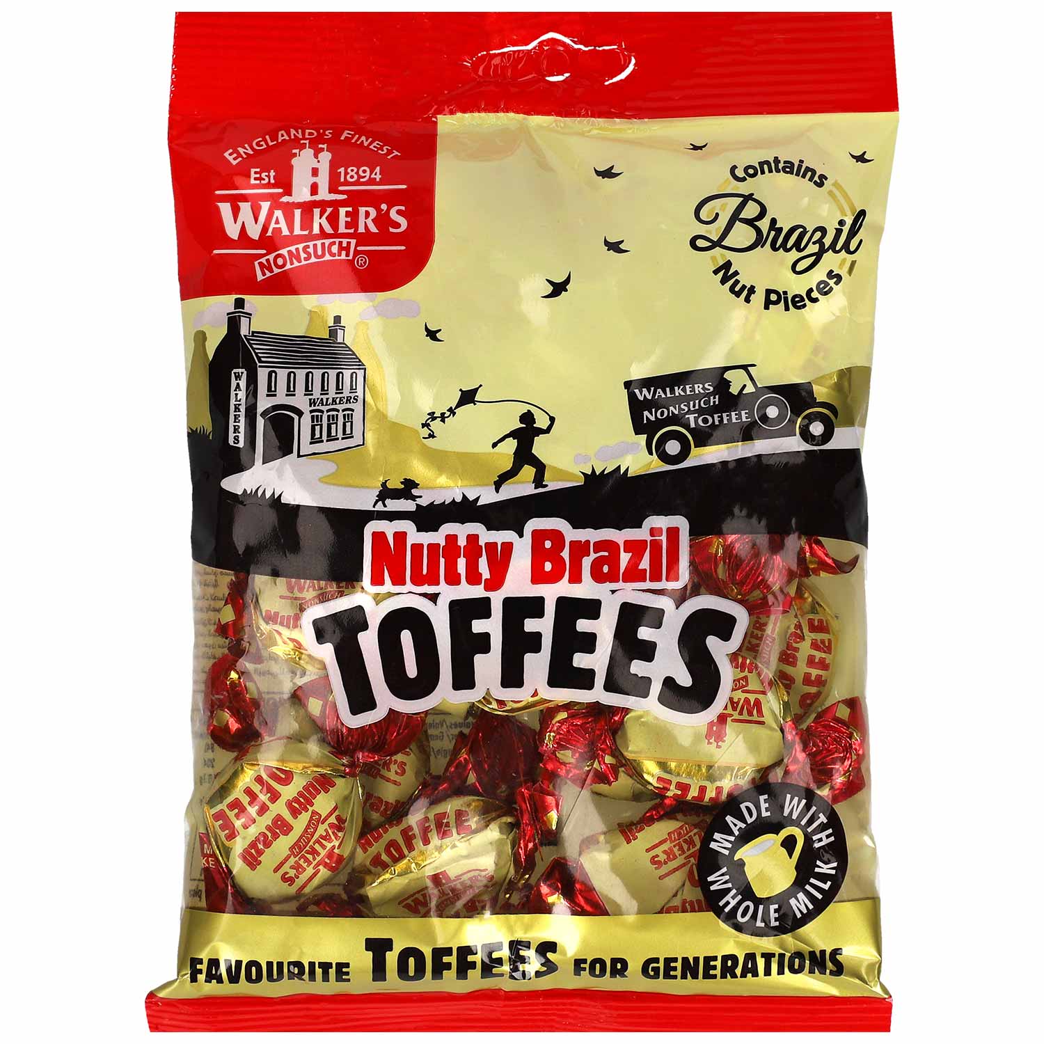 Walker's Nonsuch Nutty Brazil Toffees 150g