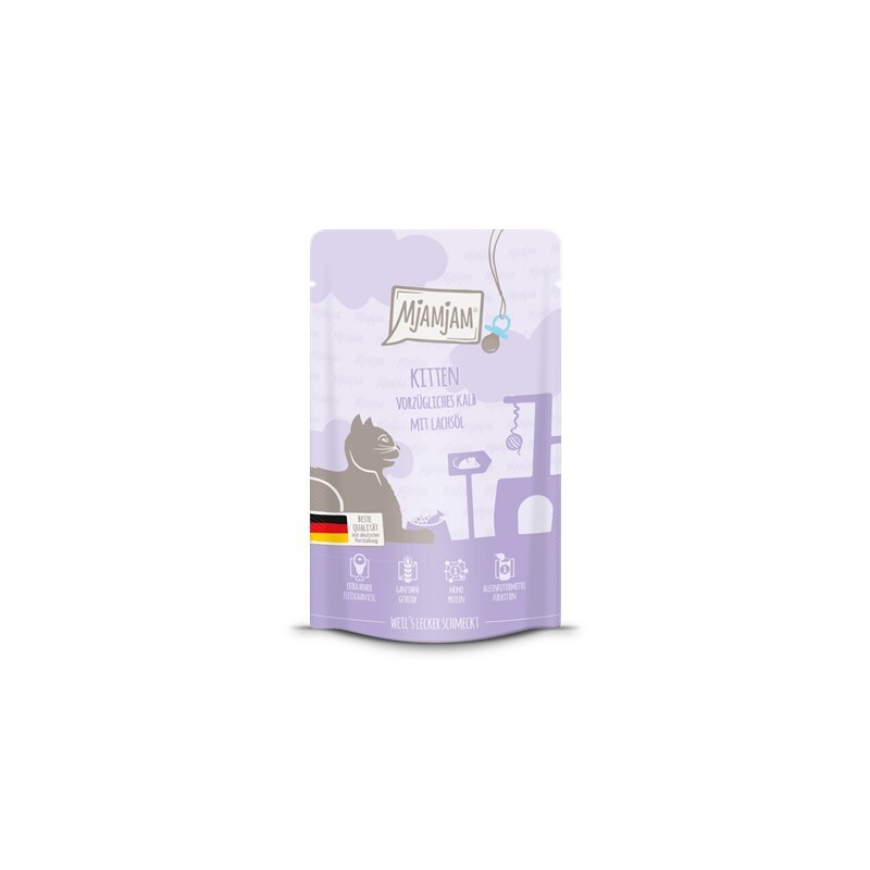 MjAMjAM Nassfutter MjAMjAM Kitten 12x125g Kalb mit Lachsöl