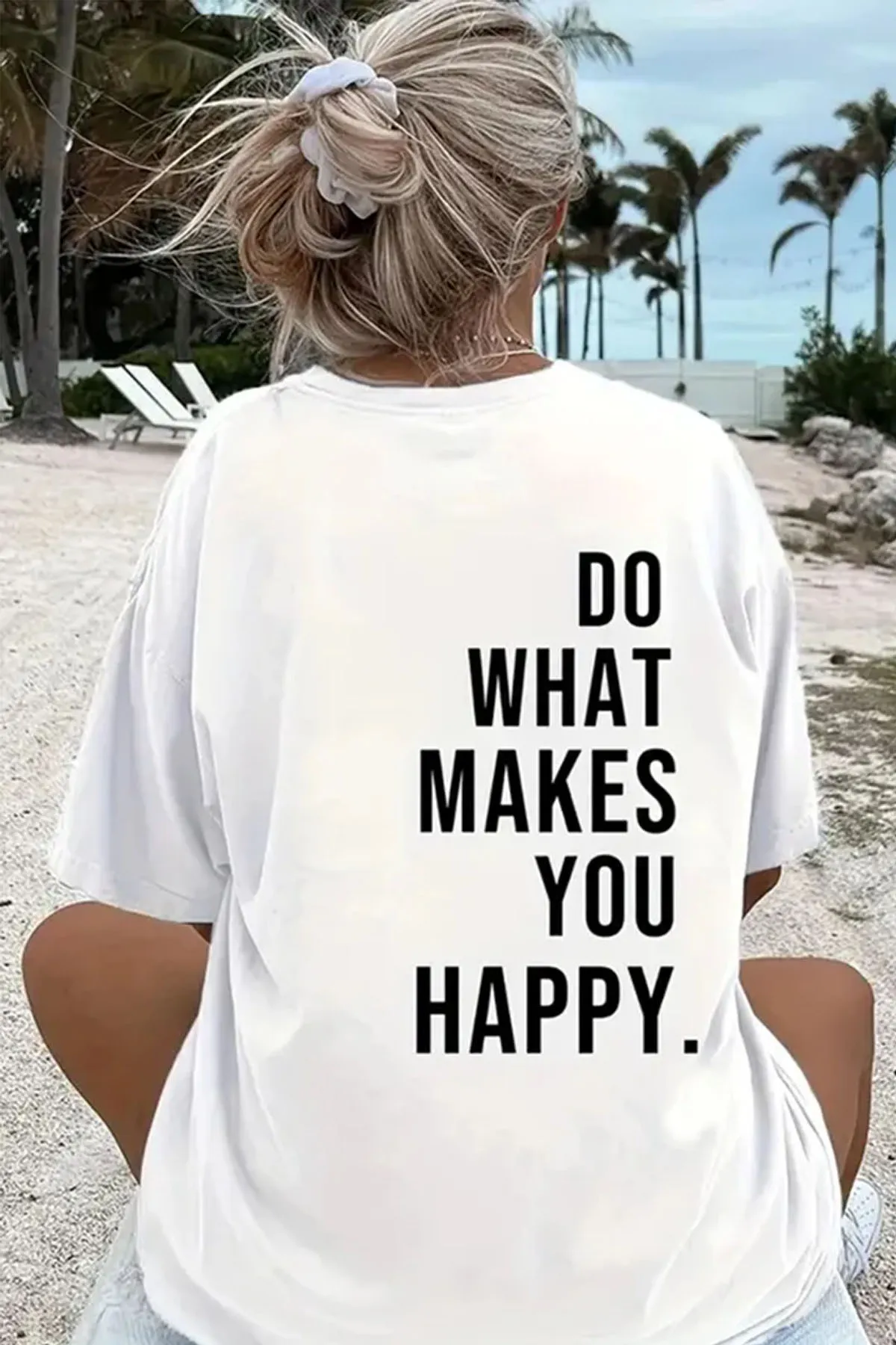 uyguntarz  Unisex-Übergröße-T-Shirt „Do What“ mit Aufdruck auf der Rückseite