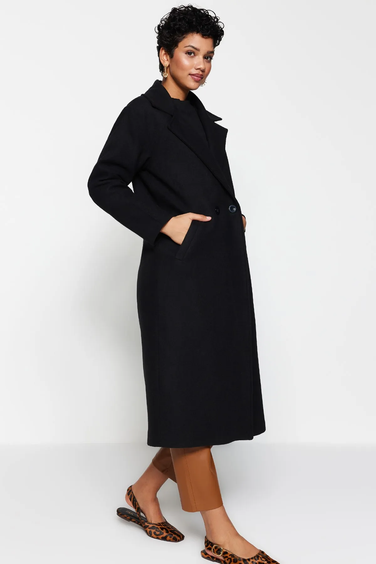 Trendyol Modest  Mantel - Schwarz - Zweireihig