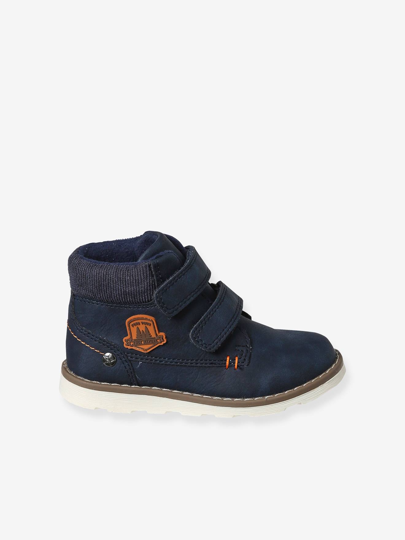 Vertbaudet Warme Kinder Klett-Boots mit Anziehtrick - blau