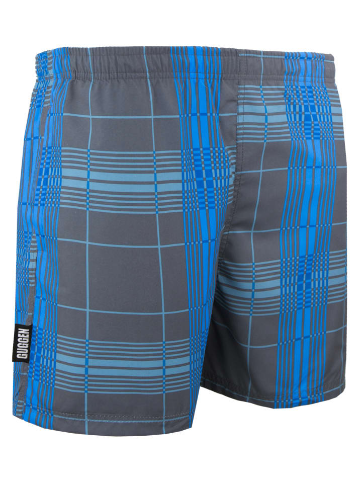 GUGGEN MOUNTAIN Badehose Kariert in Grau günstig kaufen