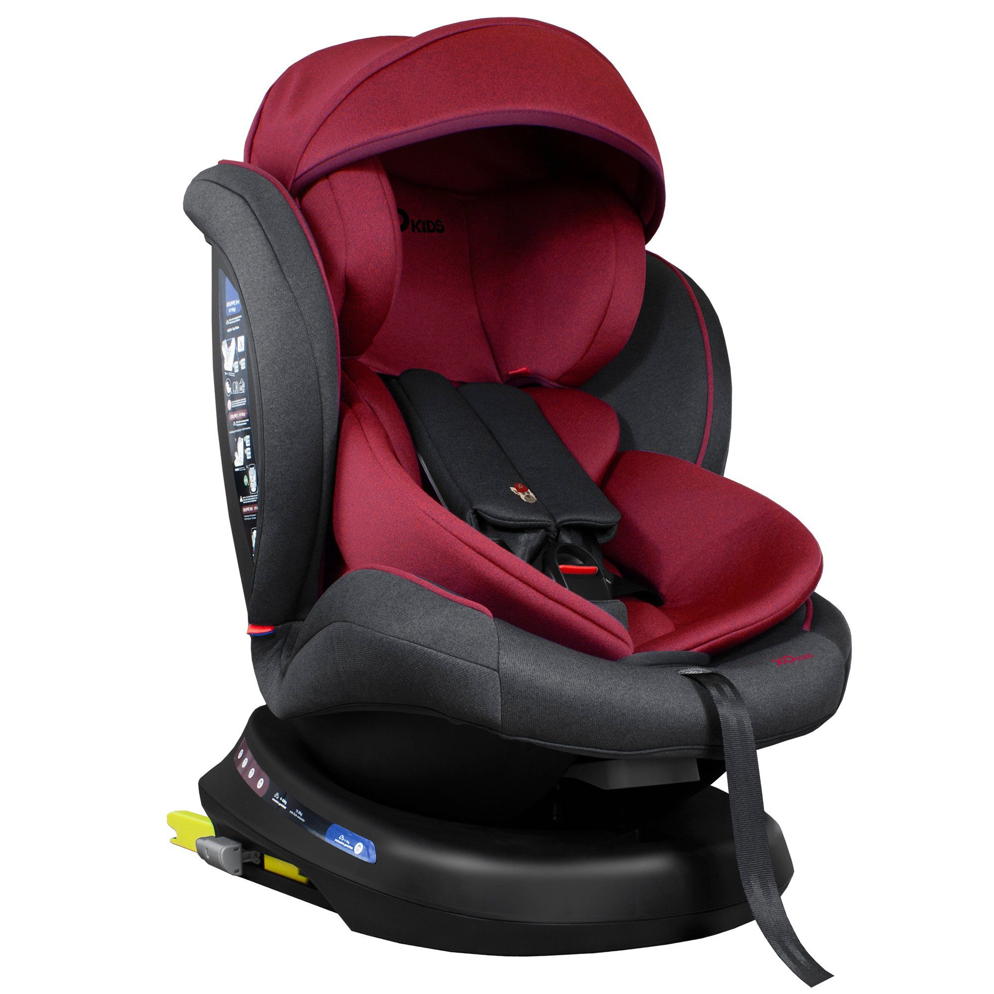 XOMAX Autokindersitz Patrizia, bis: 11, ab: 0 kg, bis: 36 kg, (Patrizia), mit 360° Drehfunktion, Isofix Gruppe 0/1/2/3 5-Punkt-Gurt ECE R44/04