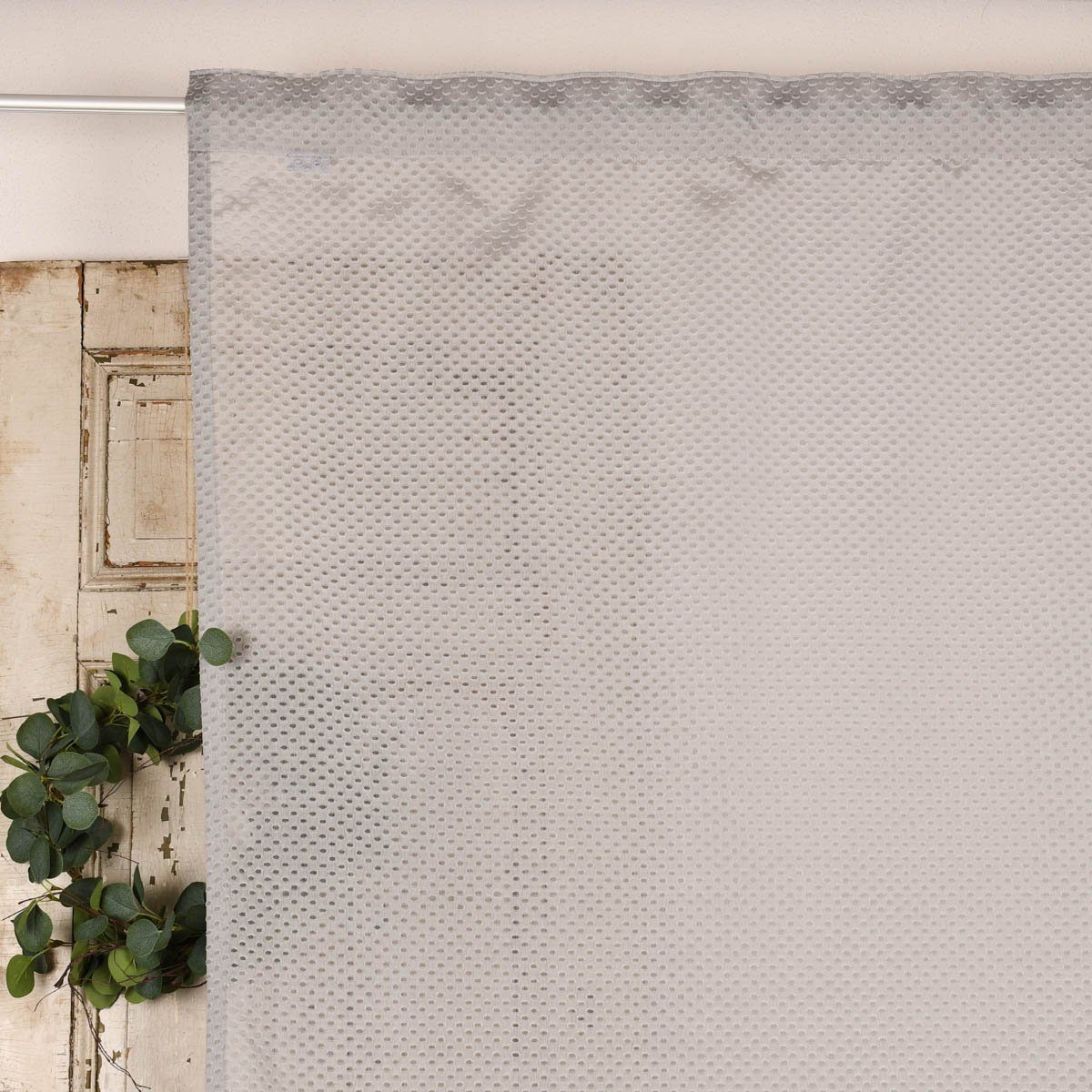 Meterware Rasch Textil Stores Punti Scherli Punkte hellgrau 300cm, stark perforiert, Kunstfaser, überbreit