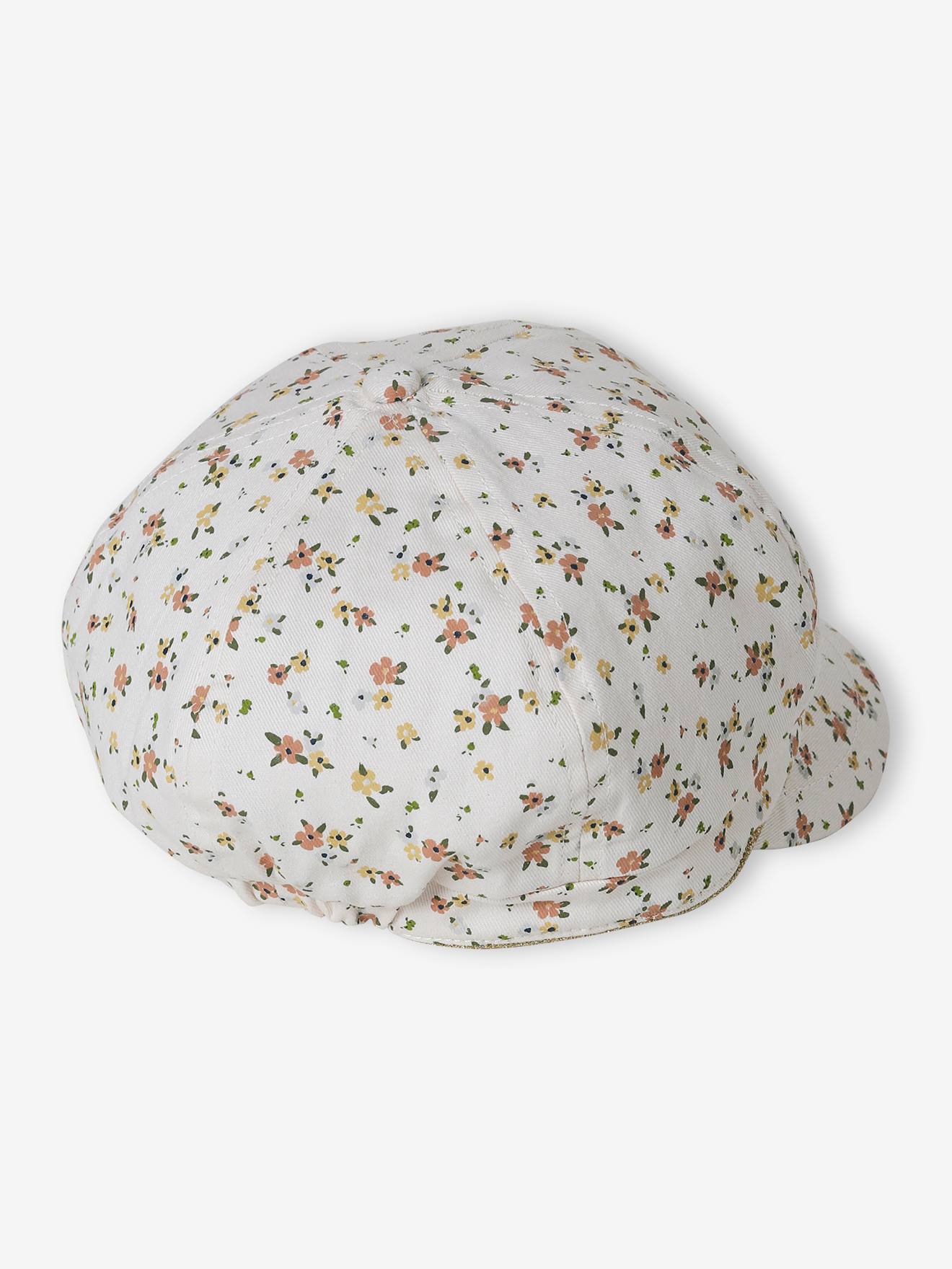 Casquette gavroche imprimée fille écru