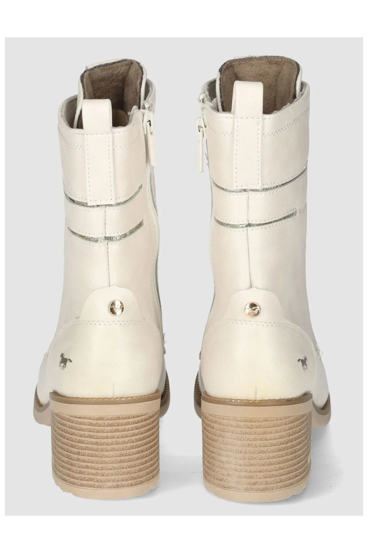 Mustang  Stiefelette - Beige - Blockabsatz