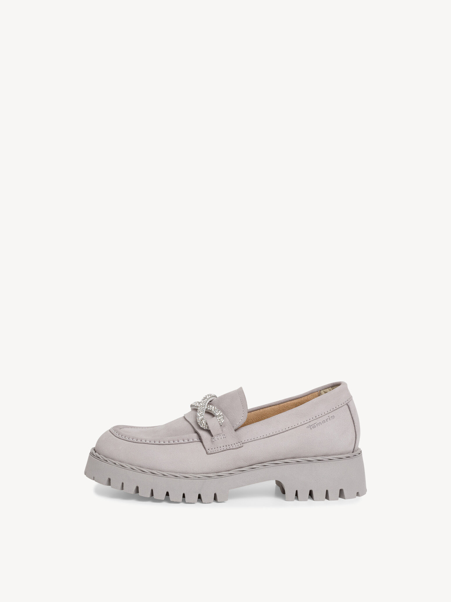 Slipper en cuir - gris