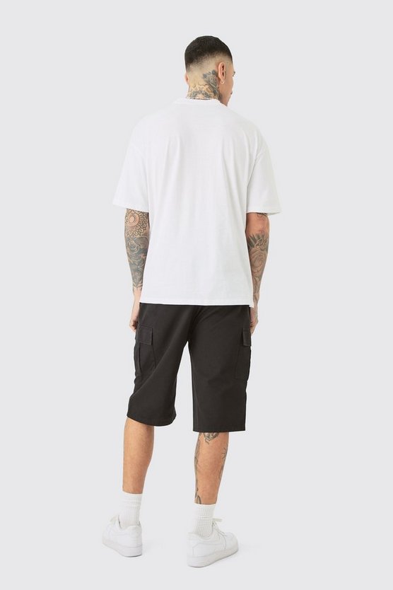 Tall lockere Cargo-Shorts mit elastischem Bund