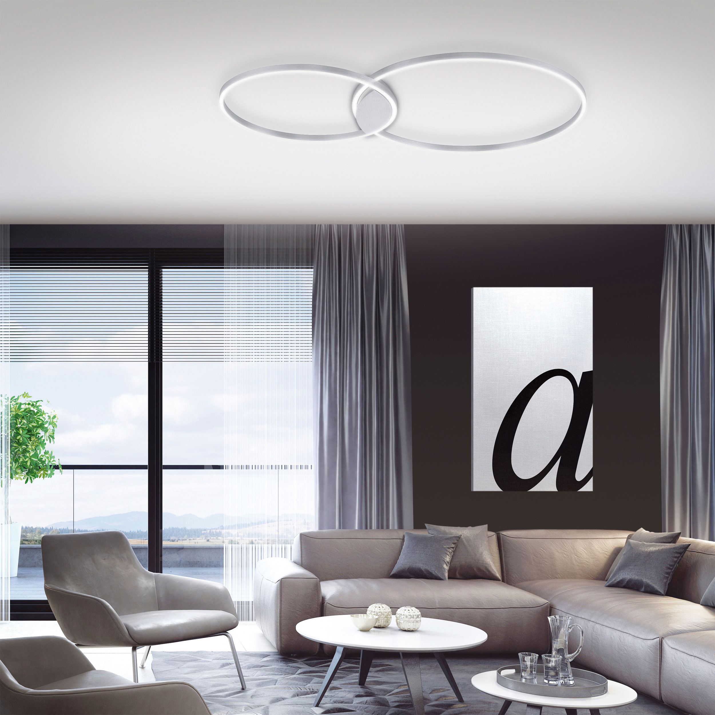 QLED-Deckenleuchte 2flg