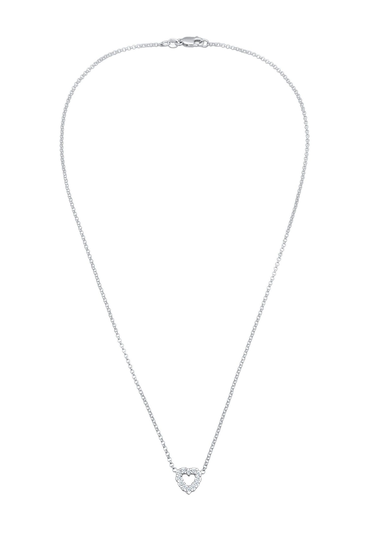 Wisiorek Elli DIAMONDS dla kobiet w kształcie serca z diamentami o szlifie laboratoryjnym (0,18 ct) w srebrze próby 925
