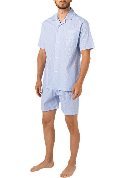 Novila, Pyjama, Popeline, hellblau gemustet