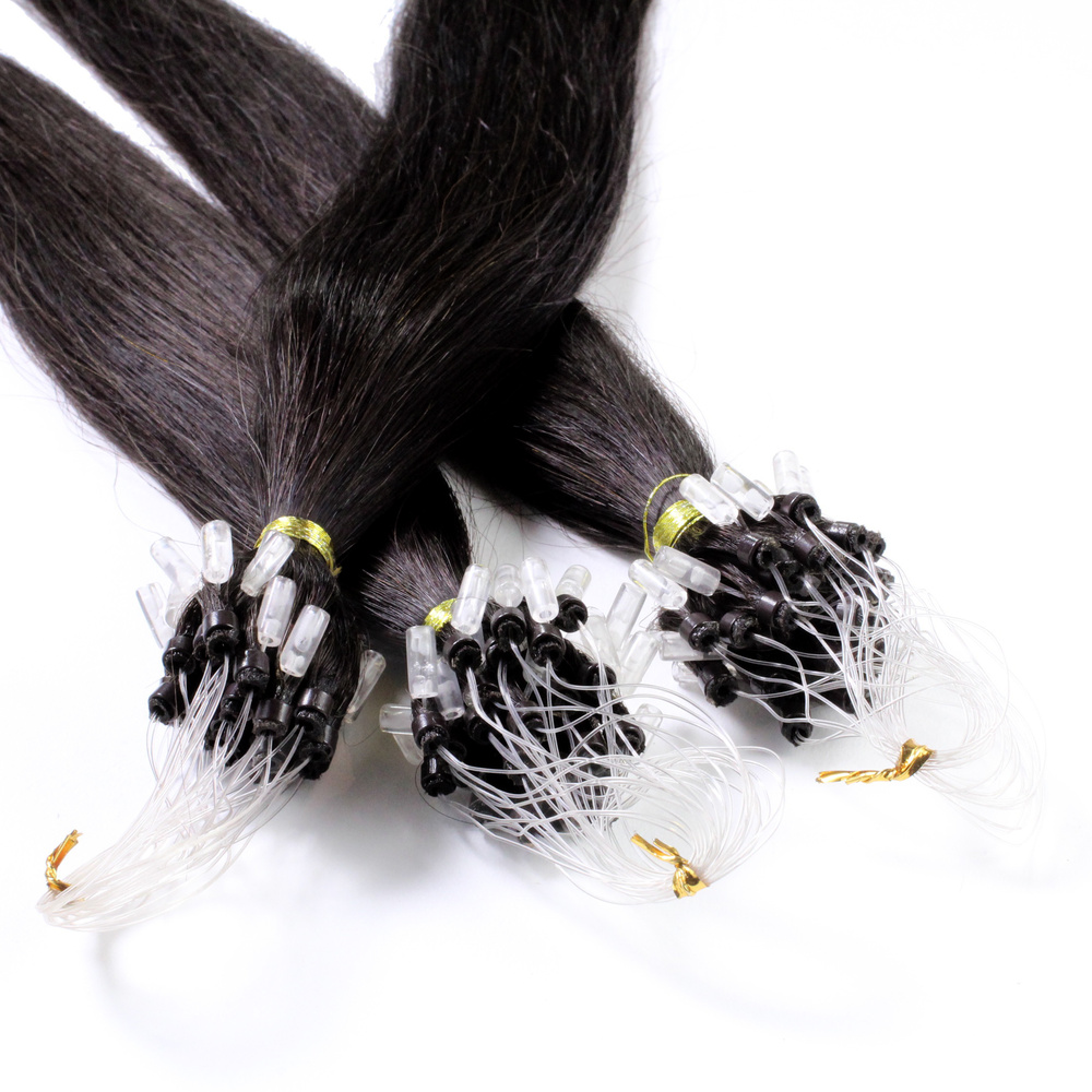 hair2heart Extensions à froid cheveux naturels #1b Noir naturel 1g extensions