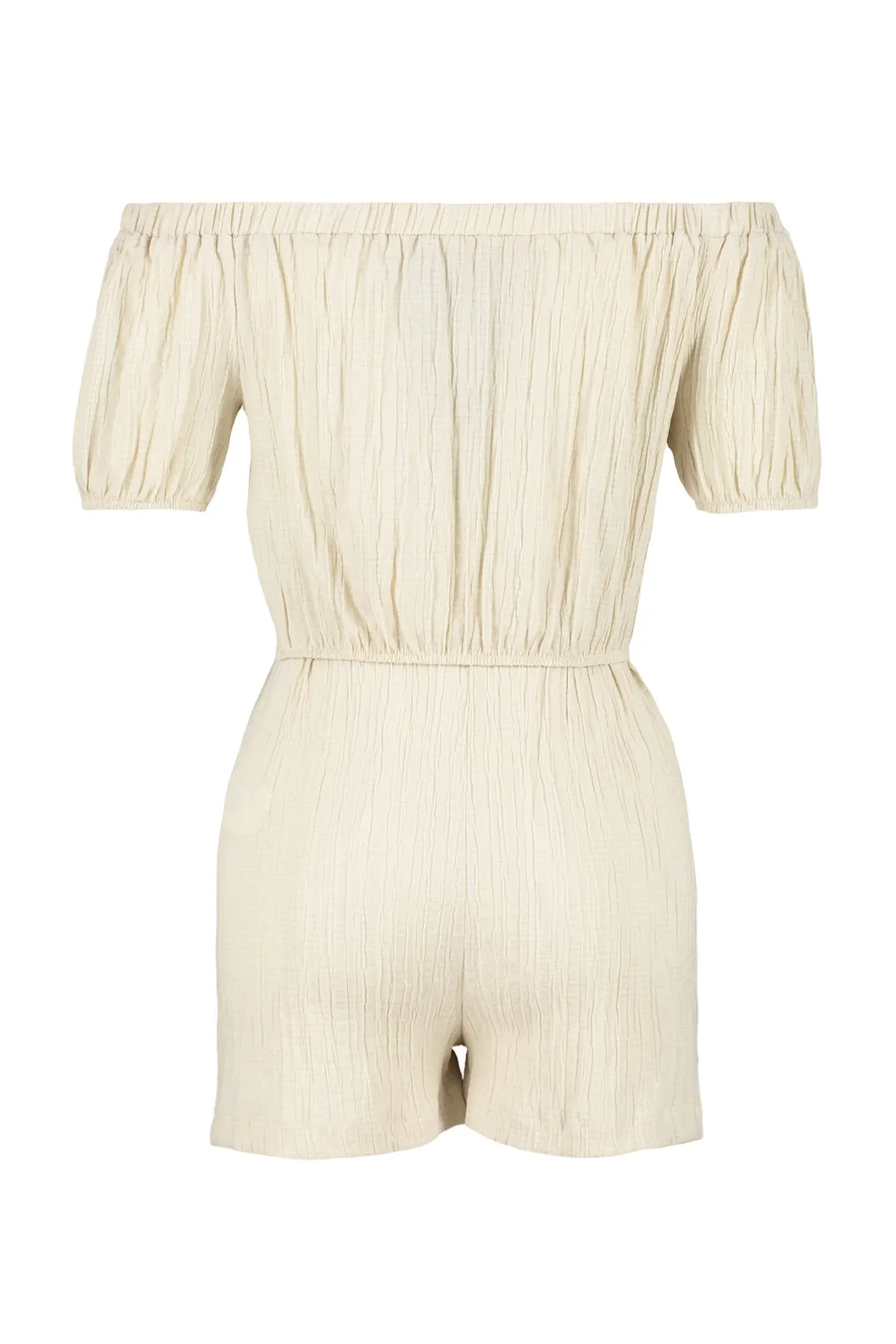 Trendyol Collection  Ecru gewebtes Blusen-Shorts-Set TBESS23AU00122
