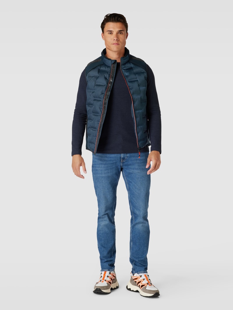 Steppweste mit Stehkragen in marineblau