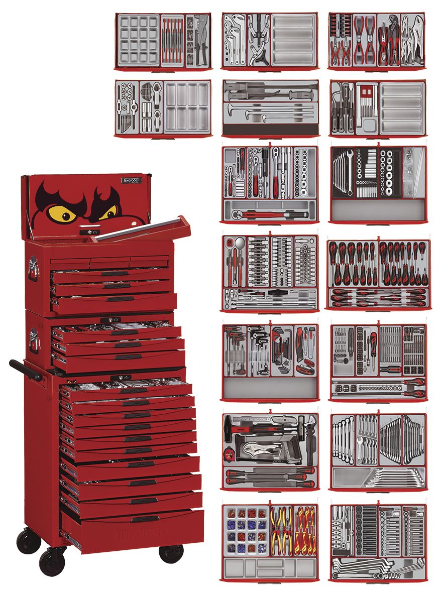 Teng Tools 122390120 MEGA MASTER Werkzeugset TCMM1011NV Werkzeugwagen 1226-teilig