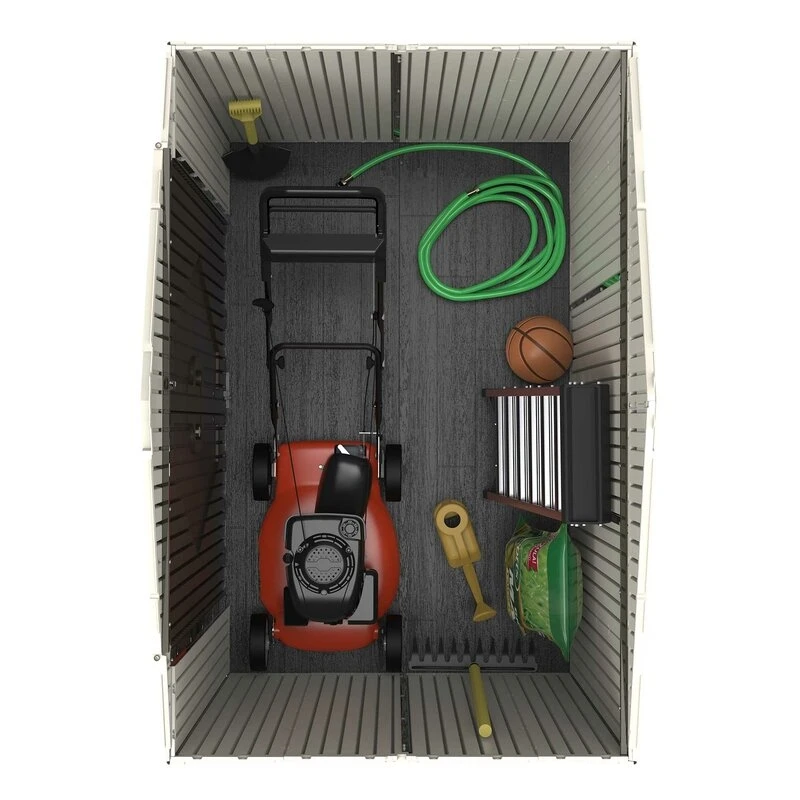 7' wide x 4' 7 deep plastic storage shed