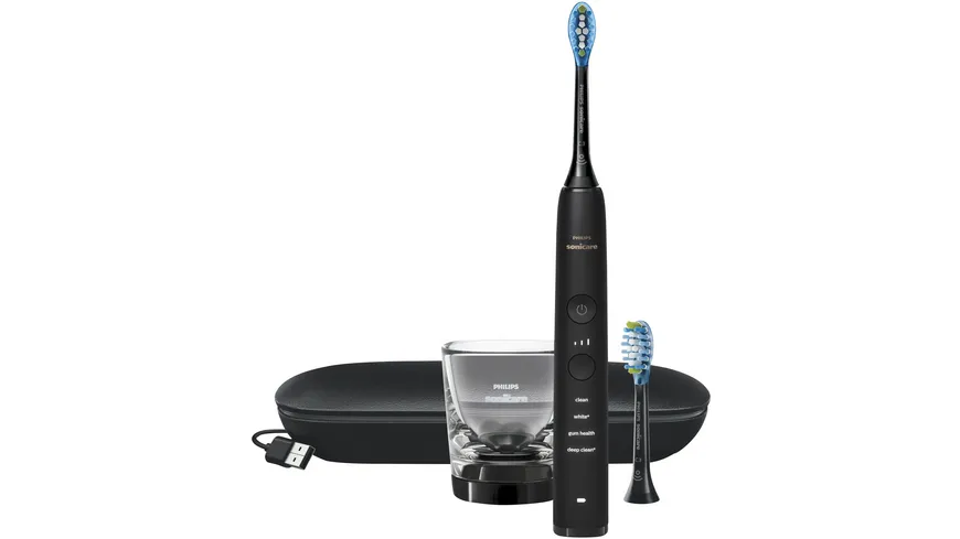 PHILIPS Sonicare DiamondClean 9000 Elektrische Schallzahnbürste mit App, schwarz, HX9913/18