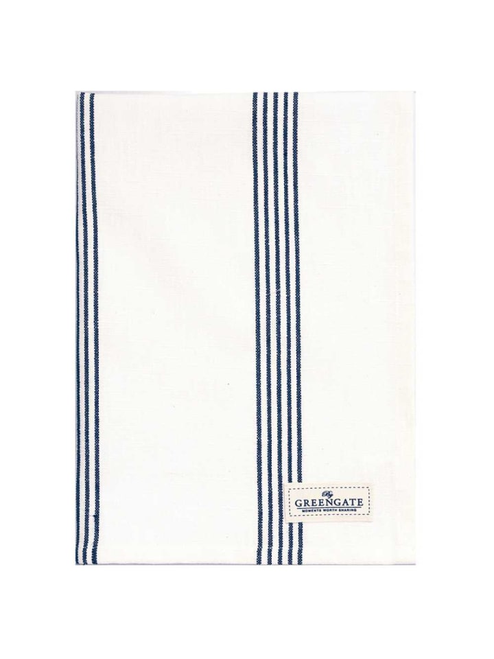 Greengate Geschirrtuch GLADYS DARK BLUE Blau Weiß Streifen günstig kaufen onesize