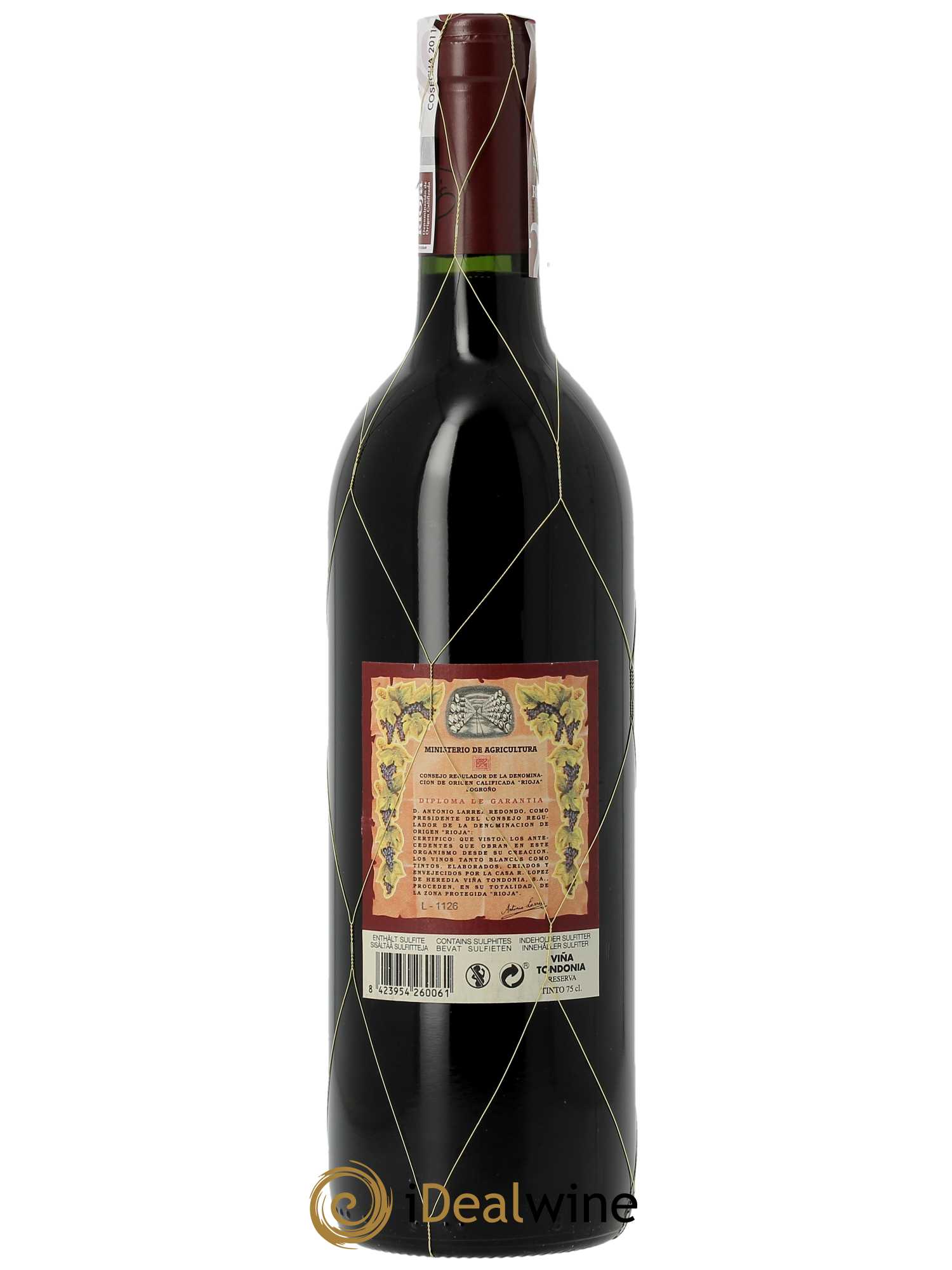 Rioja DOCa Reserva Vina Tondonia R. Lopez de Heredia  2011 - Lot de 1 Bouteille
