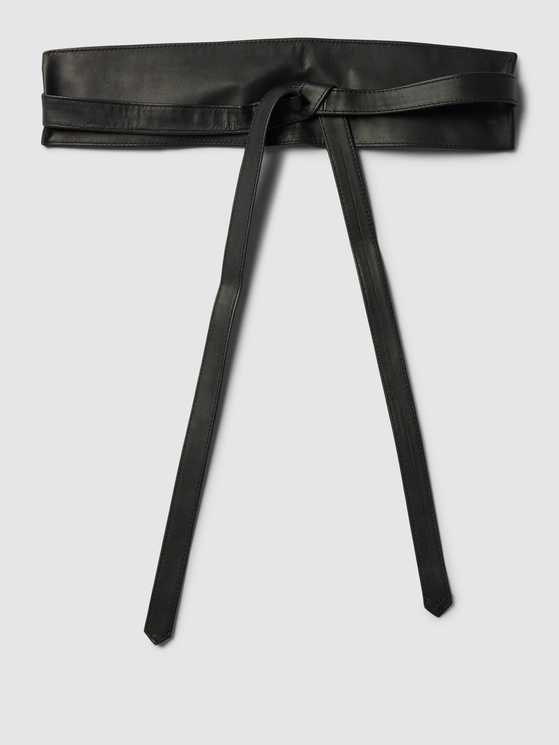 Bindegürtel aus Leder mit Knoten-Detail in schwarz