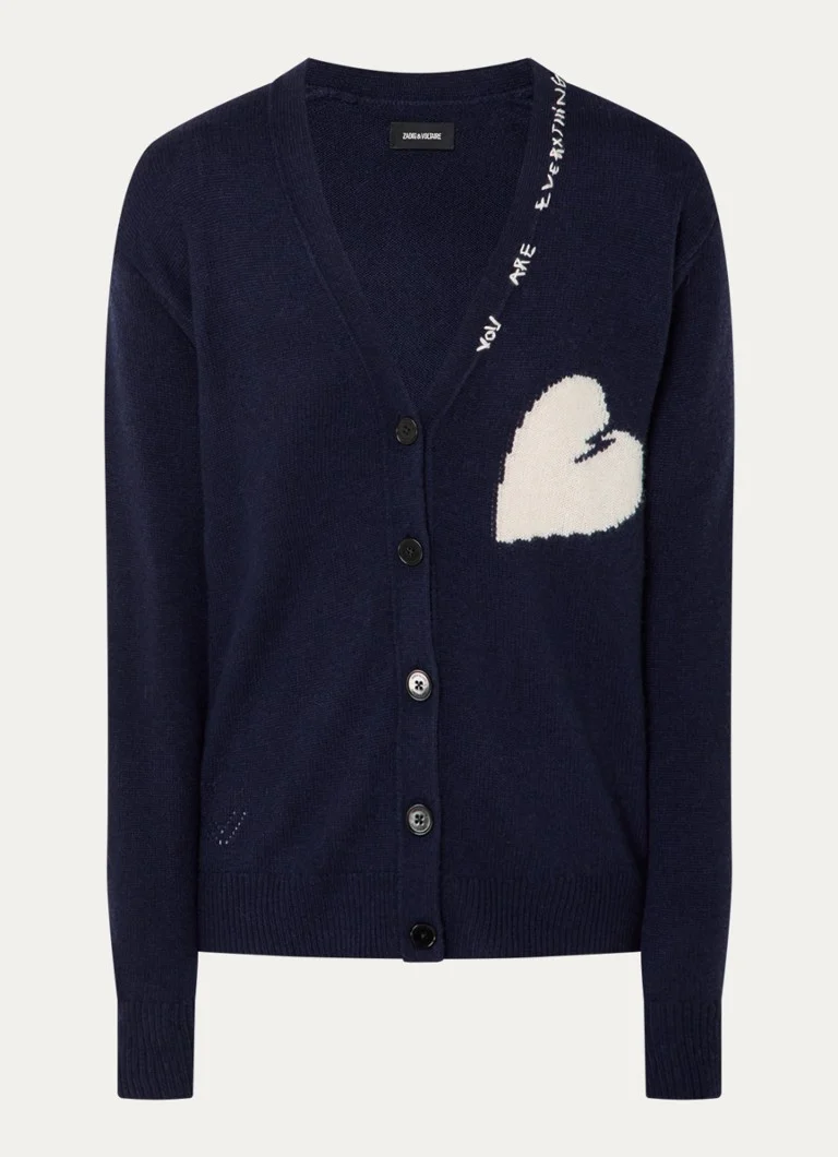 Cardigan Travia din cașmir cu cusături fine de la Zadig&Voltaire, cu model de cusătură