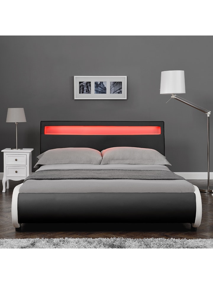 Corium LED Bett Valencia mit Matratze in Schwarz (B)140cm günstig kaufen onesize