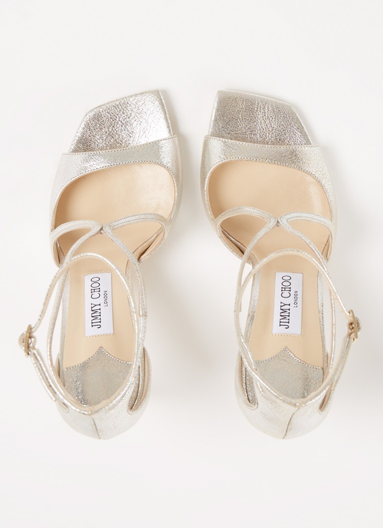 Sandale Jimmy Choo Asia din piele cu finisaj metalic