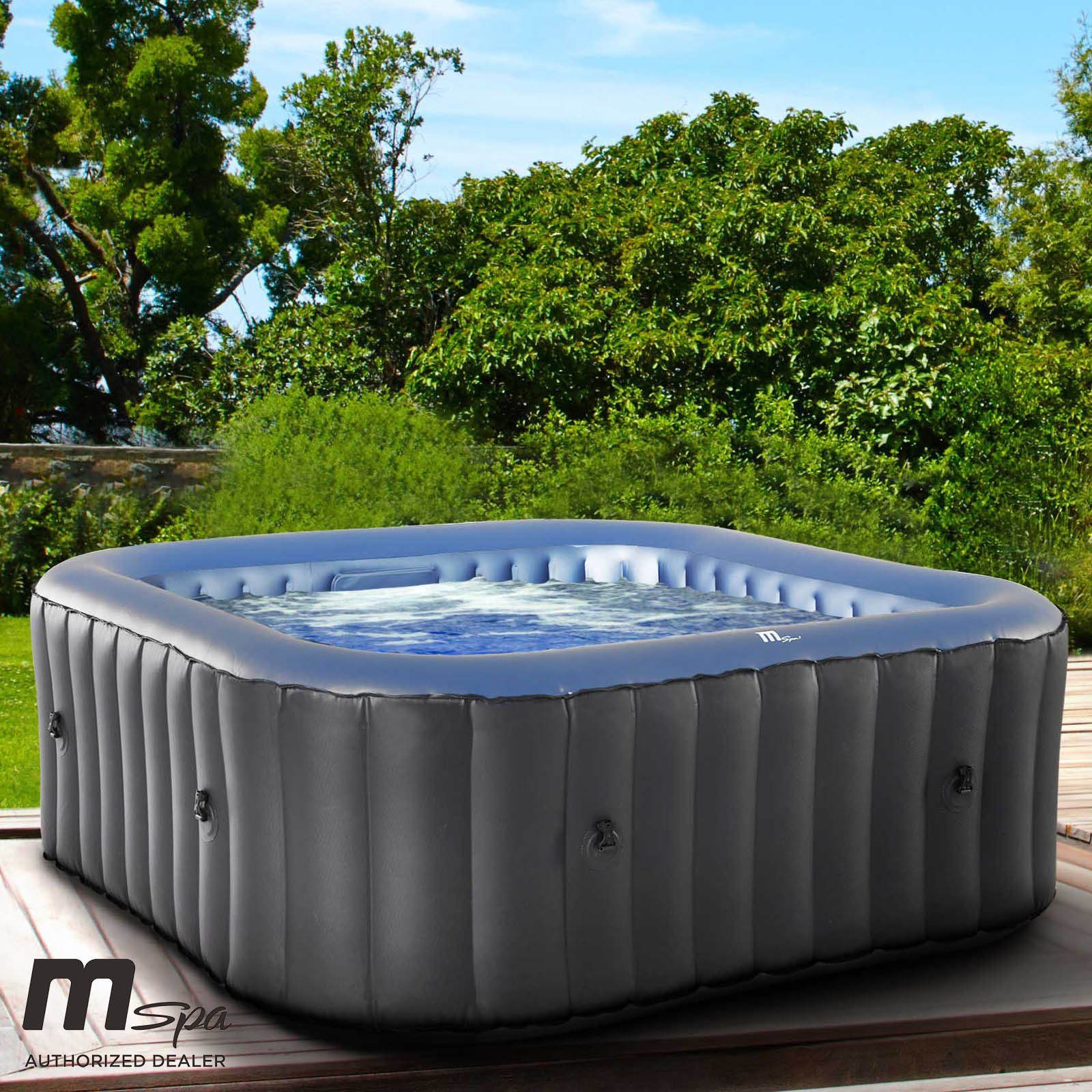 BRAST Whirlpool BRAST aufblasbar Tekapo für 4 Personen 158x158cm, (In-Outdoor Pool 108 Massagedüsen Timer Heizung), Aufblasfunktion per Knopfdruck Bubble Spa Wellness Massage