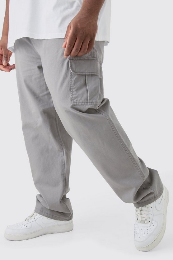 Plus Twill Cargo-Hose mit geradem Bein