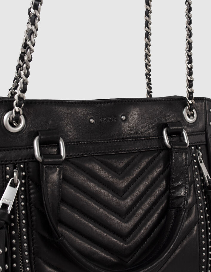 Sac cabas 1440 Medium Rock noir cuir clouté Femme