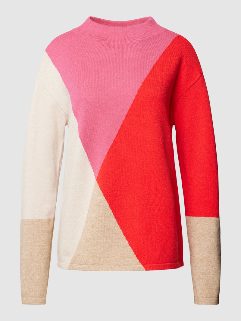 Strickpullover im Color-Blocking-Design in rot
