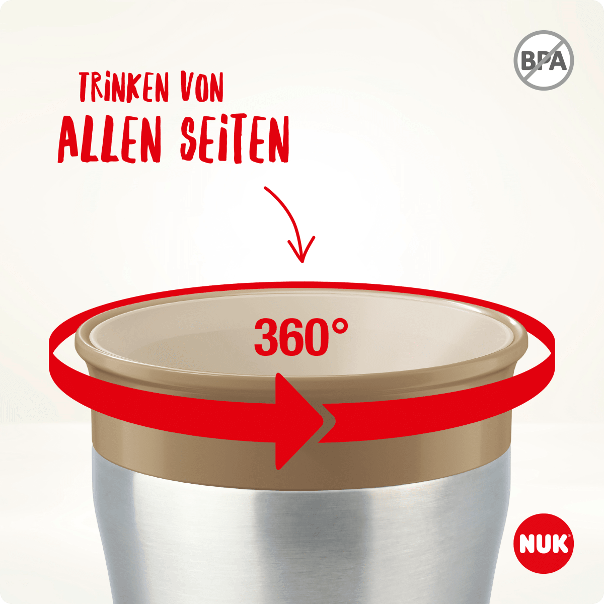 Trinklernbecher Magic Cup Edelstahl türkis, 230 ml, 1 St