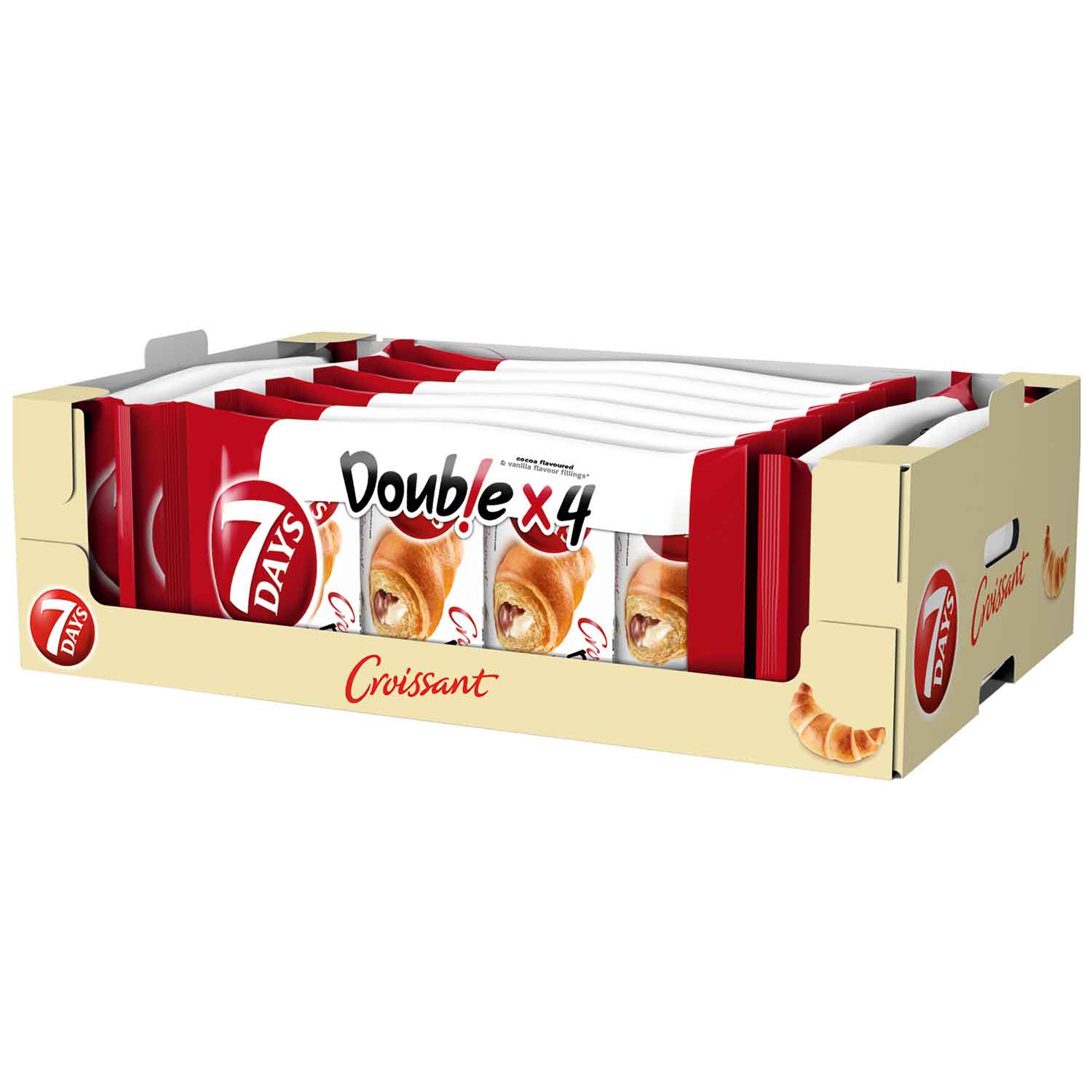 7Days Double Croissant Kakao & Vanille 4x60g