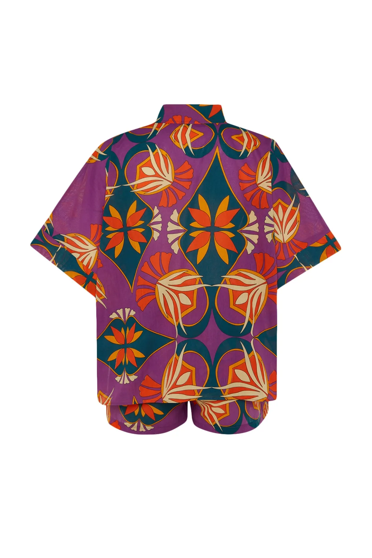 Trendyol Collection  Set aus Hemd und Shorts aus 100 % Baumwolle mit ethnischem Muster TBESS23AU00147