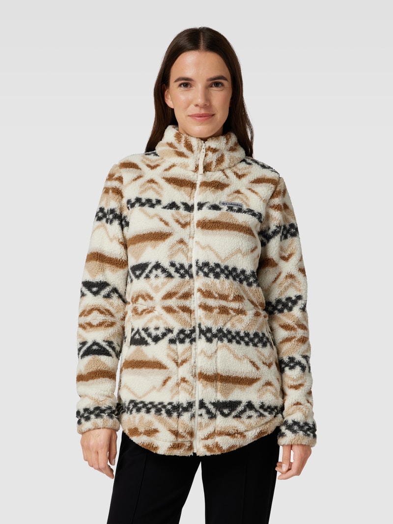 Sweatjacke mit Teddyfall Modell 'West Bend Full Zip' in beige