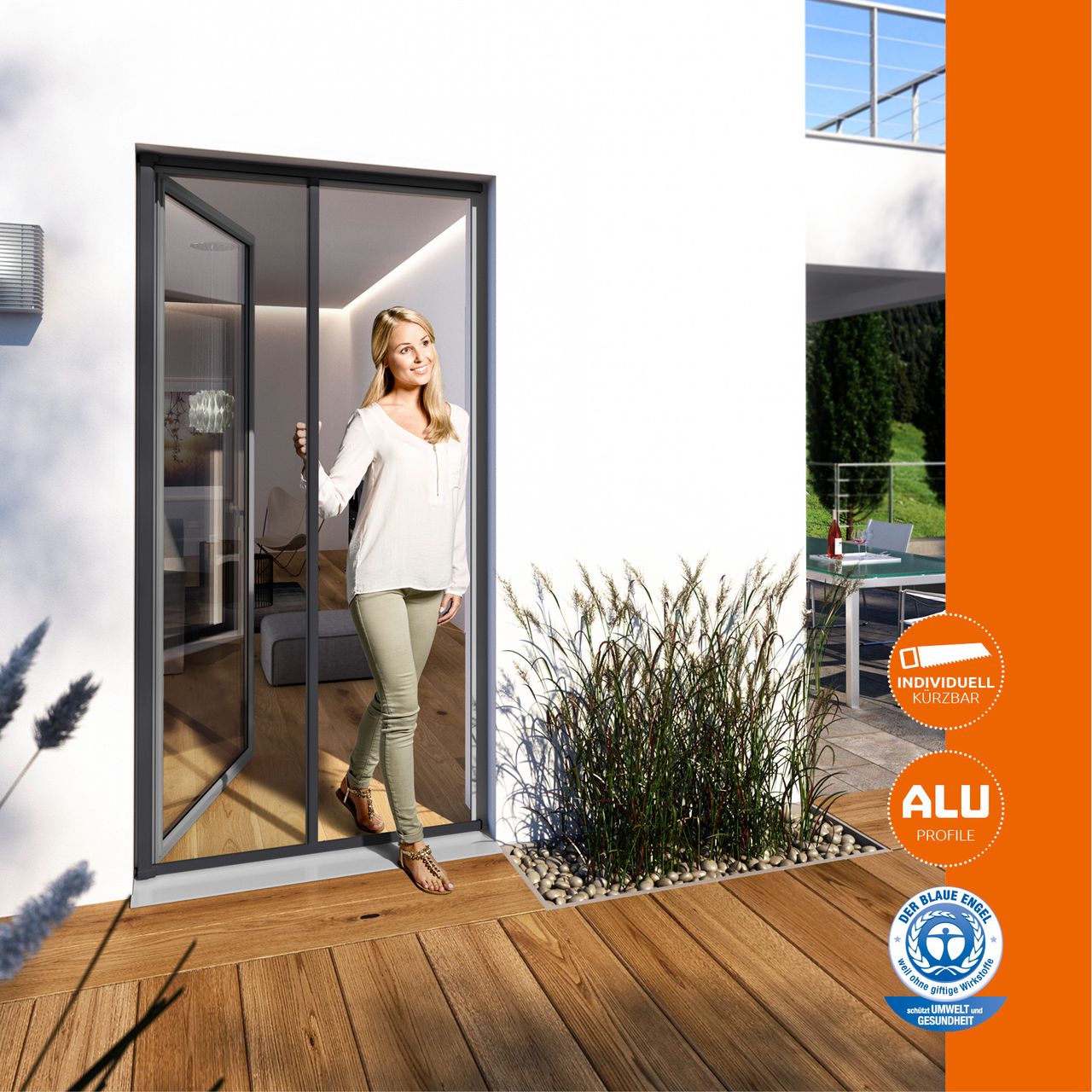 Powertec Insektenschutz Plus Rollo Tür 225x160cm Anthrazit