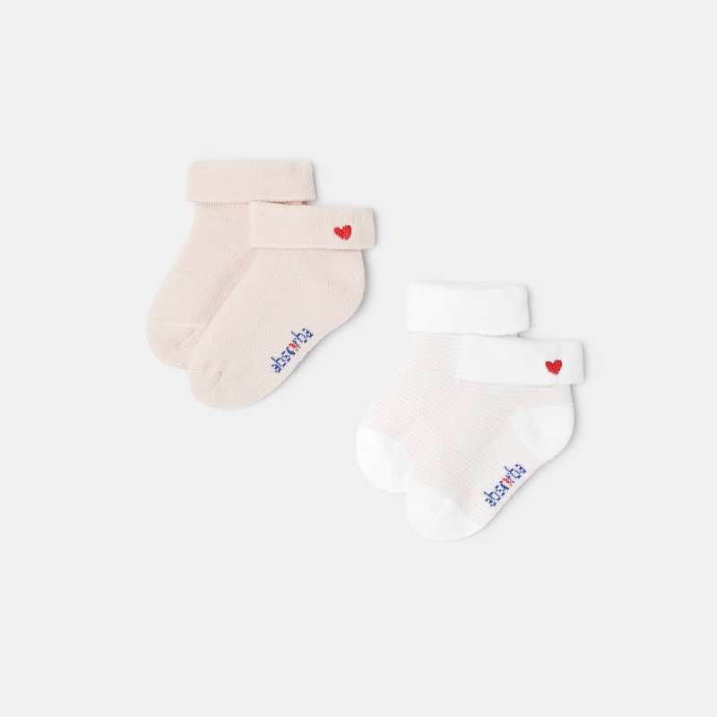 Lot de 2 paires de chaussettes en molleton roses naissance Absorba