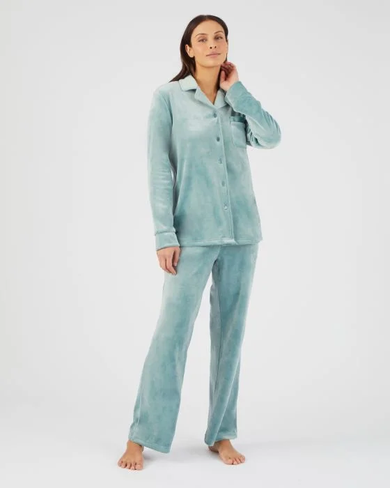 Pyjama boutonné en velours doux Thermolactyl