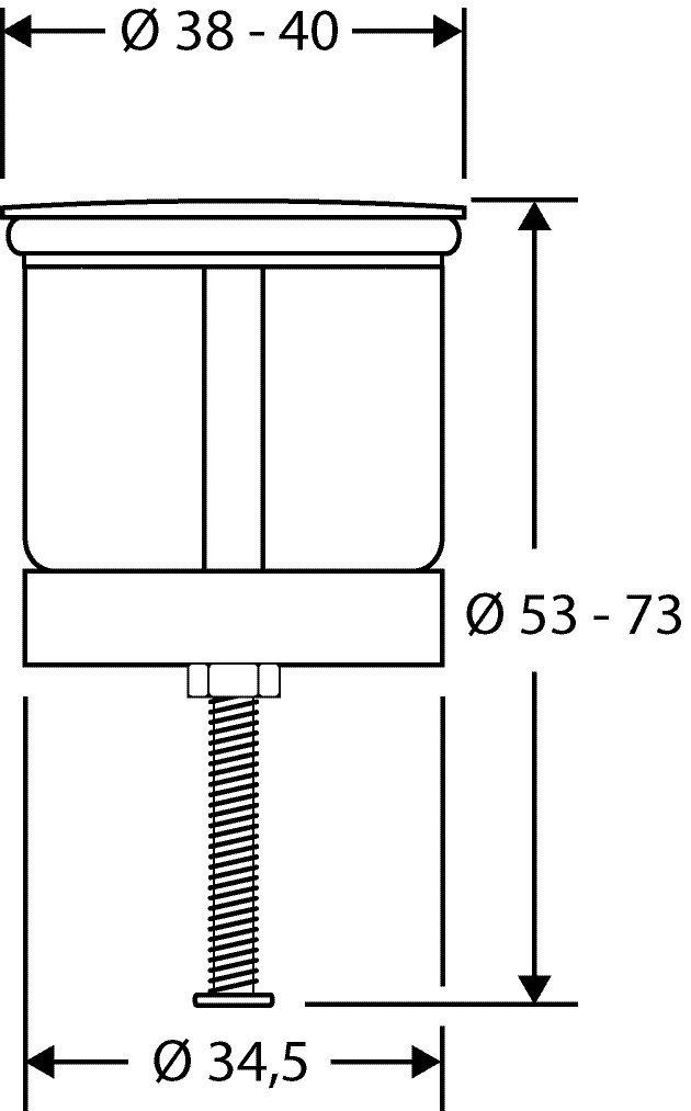 SANITOP WINGENROTH Waschbeckenstöpsel, Ø 4 cm (1 St., Waschbeckenstöpsel für Ab- und Überlaufgarnituren), Ventilstopfen, Zentrierstern, Haarsieb, höhenverstellbar, 191975
