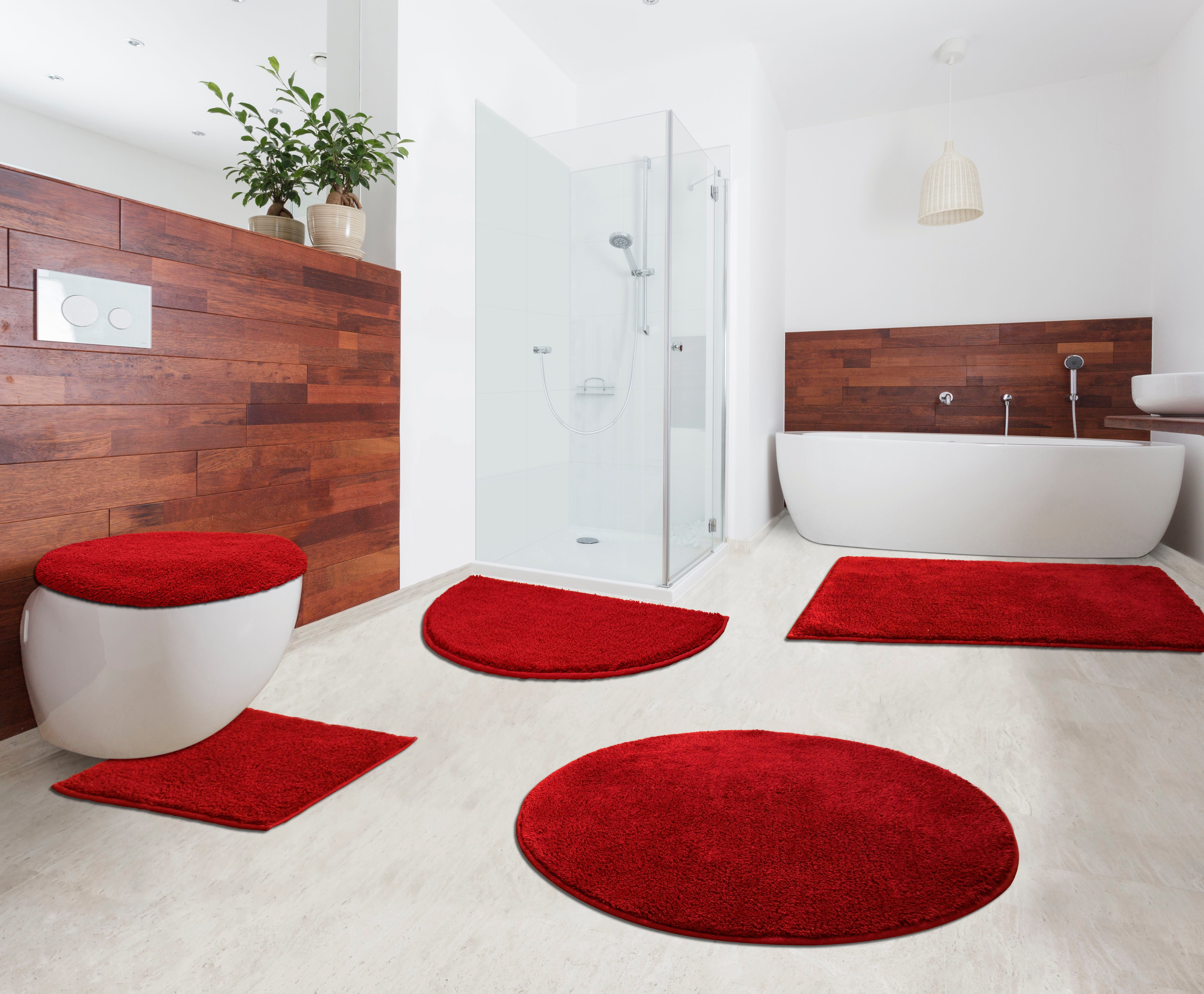 Badematte Maren Home affaire, Höhe 15 mm, rutschhemmend beschichtet, fußbodenheizungsgeeignet, Baumwolle (Bio-Baumwolle), quadratisch, Bio-Baumwolle, Badteppich, Badematten auch als 3 teiliges Set