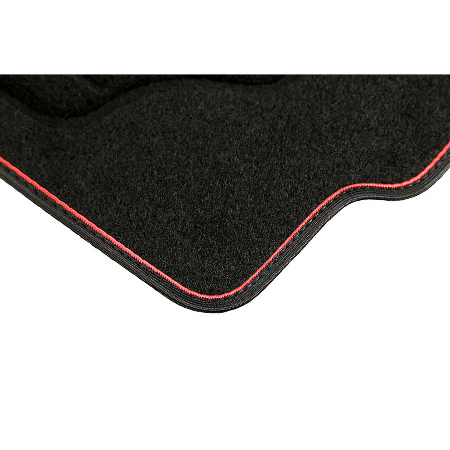 Norauto Universal Autoteppich Colour im 4-teiligen Komplettset, Auto Textil Fußmatten, schwarz/rot - ATU