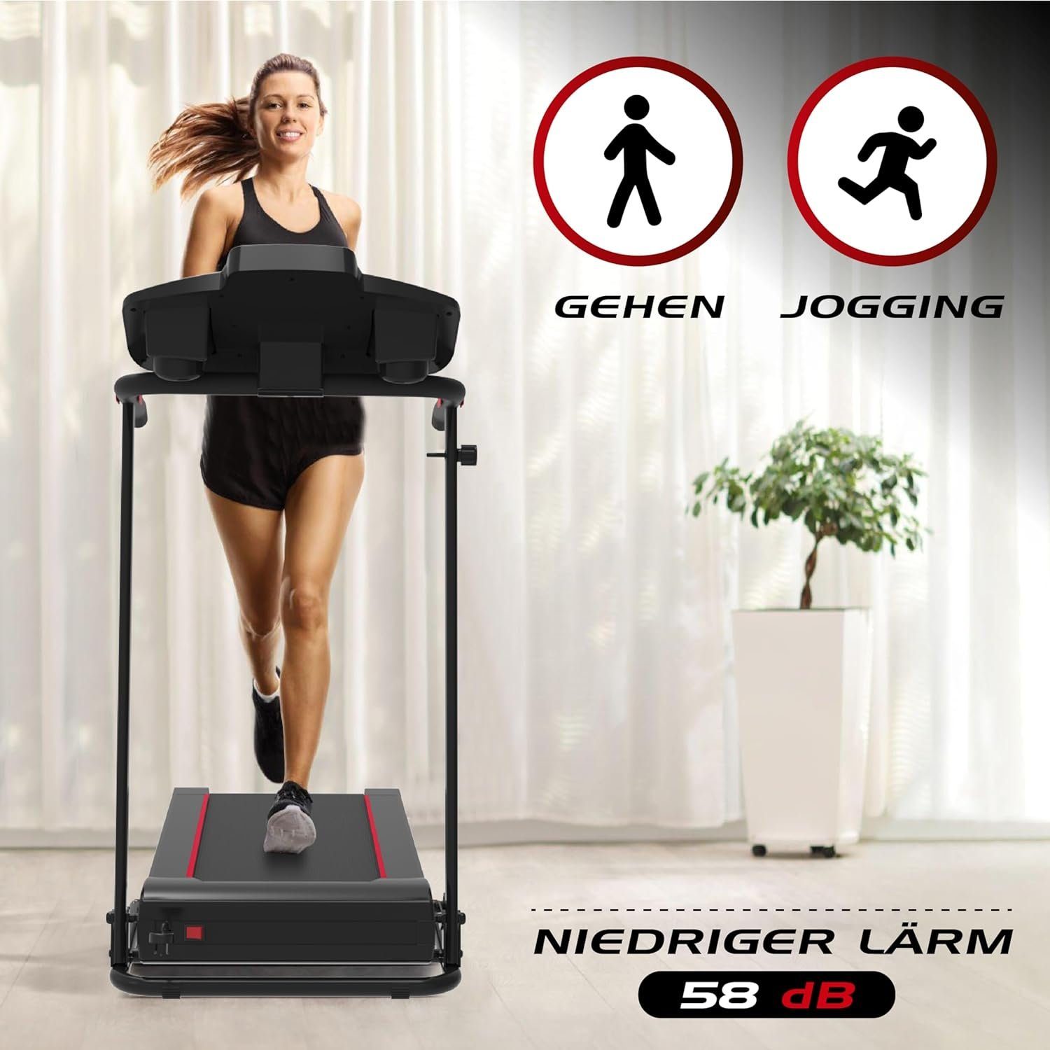 JUNG Laufband Walden Elektrisches Laufband, Klappbar leise,bis 150kg für Zuhause (Klappbares Lauf Band Elektrisch, Sportgeräte für Zuhause, für abnehmen Sport, für Haus, Joggen), Laufbänder, Winter laufen, Sport