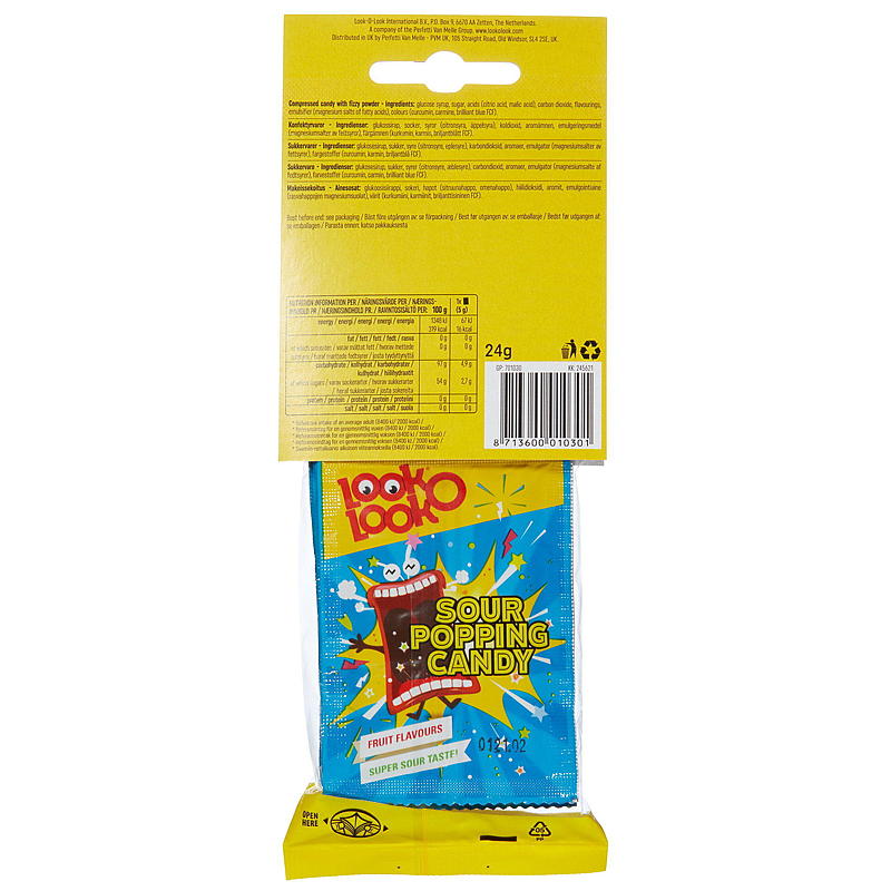Look o Look Popping candy 24 g sour Look O Lokk