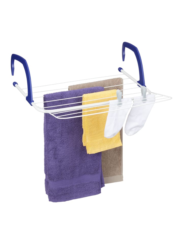 relaxdays Hängetrockner in Weiß/ Blau - (B)51 x (H)15,5 x (T)73 cm günstig kaufen onesize