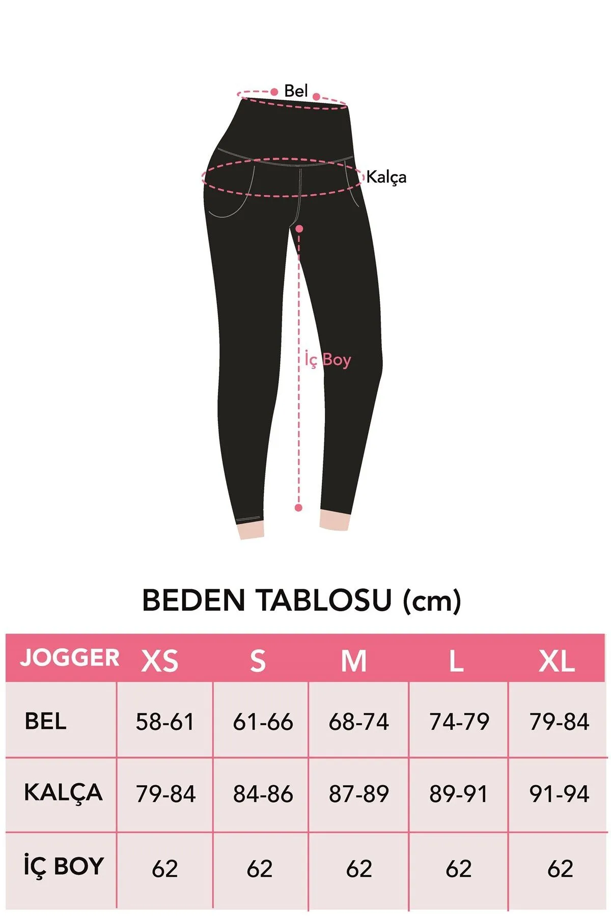 Cottonhill  Schwarze Damen-Jogger-Jogginghose mit hoher Taille und doppelten Taschen