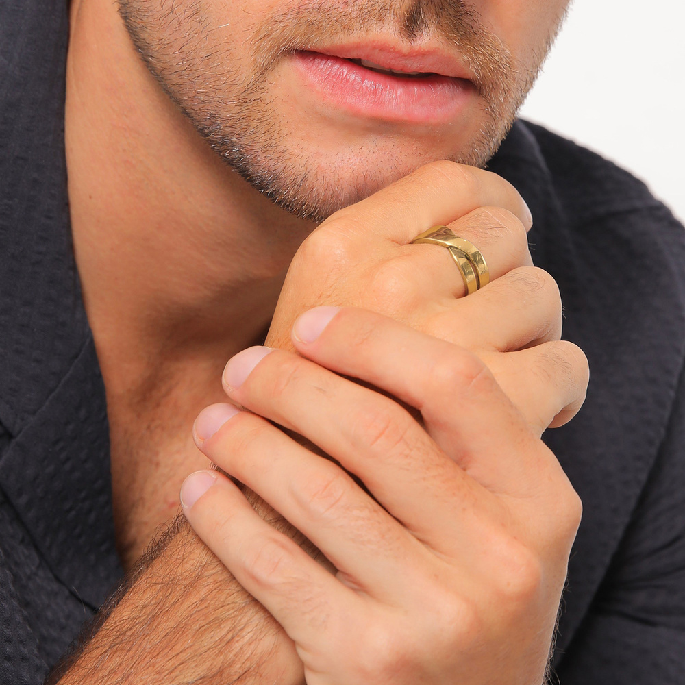 KUZZOI KUZZOI Bague Le bracelet masculin croisé solide en argent sterling 925 Bague