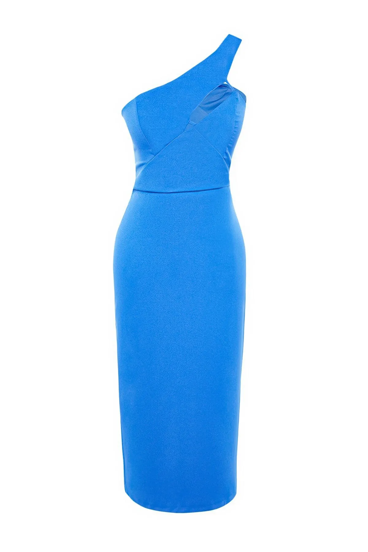 Trendyol Collection  Saks Tailliertes, gewebtes Abendkleid mit Fensterausschnitt und Ausschnitten TPRSS23EL00095