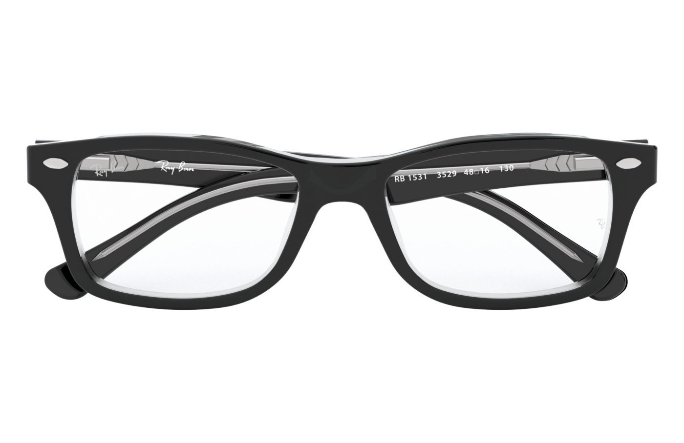 RB1531 OPTICS KIDS - Negru lucios pe transparent