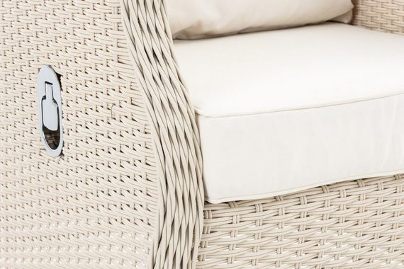 CLP Gartensessel Breno, Polyrattan, verstellbar, Fußhocker, Outdoor